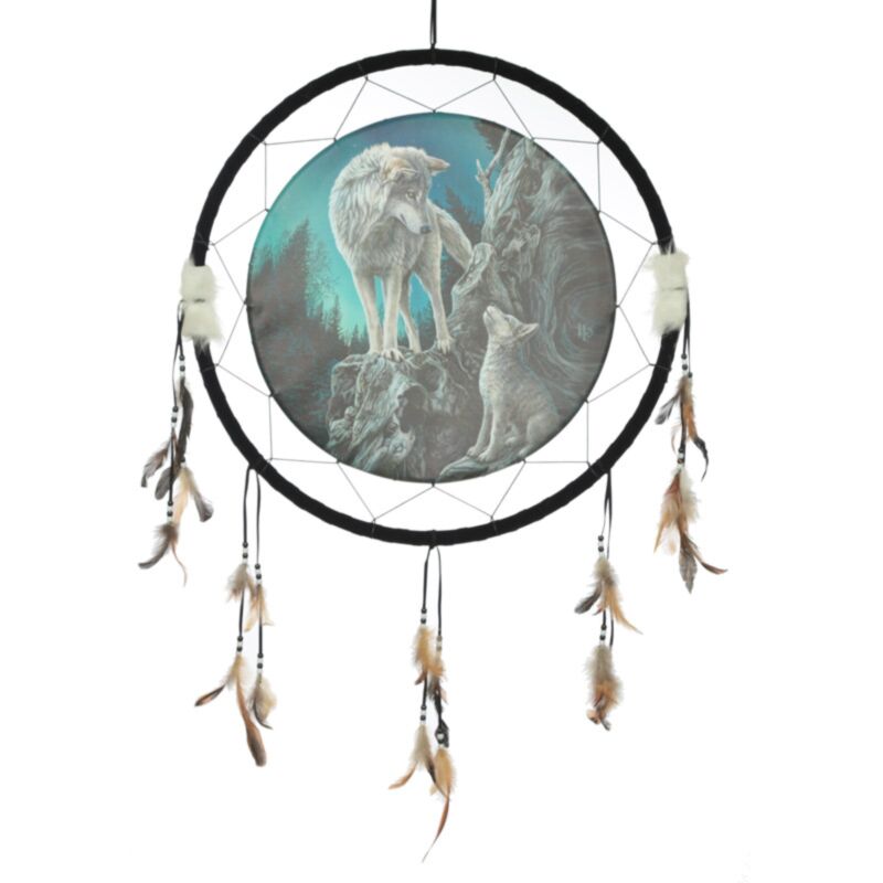 Lisa Parker Spirit Wolf Traumfänger 60 cm