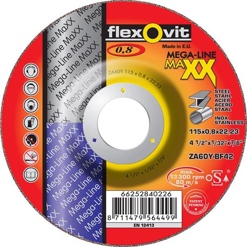 Flexovit DSS Maxx Edelstahl 115x0,8x22,23 ZA60Y T42 | 25 Stück