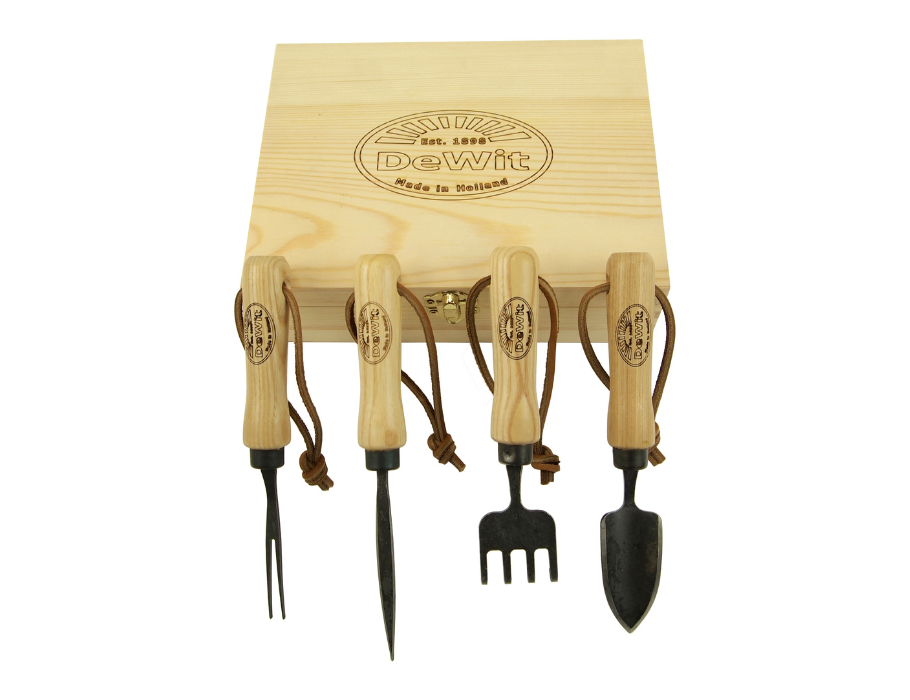 Das weiße Bonsai-Set 4-teilig in Holzkiste