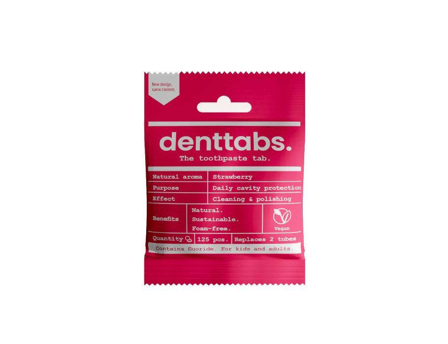 Denttabs Zahnpastatabletten – mit Fluorid – Erdbeere