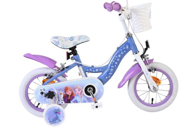 Disney Die Eiskönigin Disney Frozen 2 Kinderfahrrad – Mädchen – 12 Zoll – Blau Lila – Zwei Handbremsen