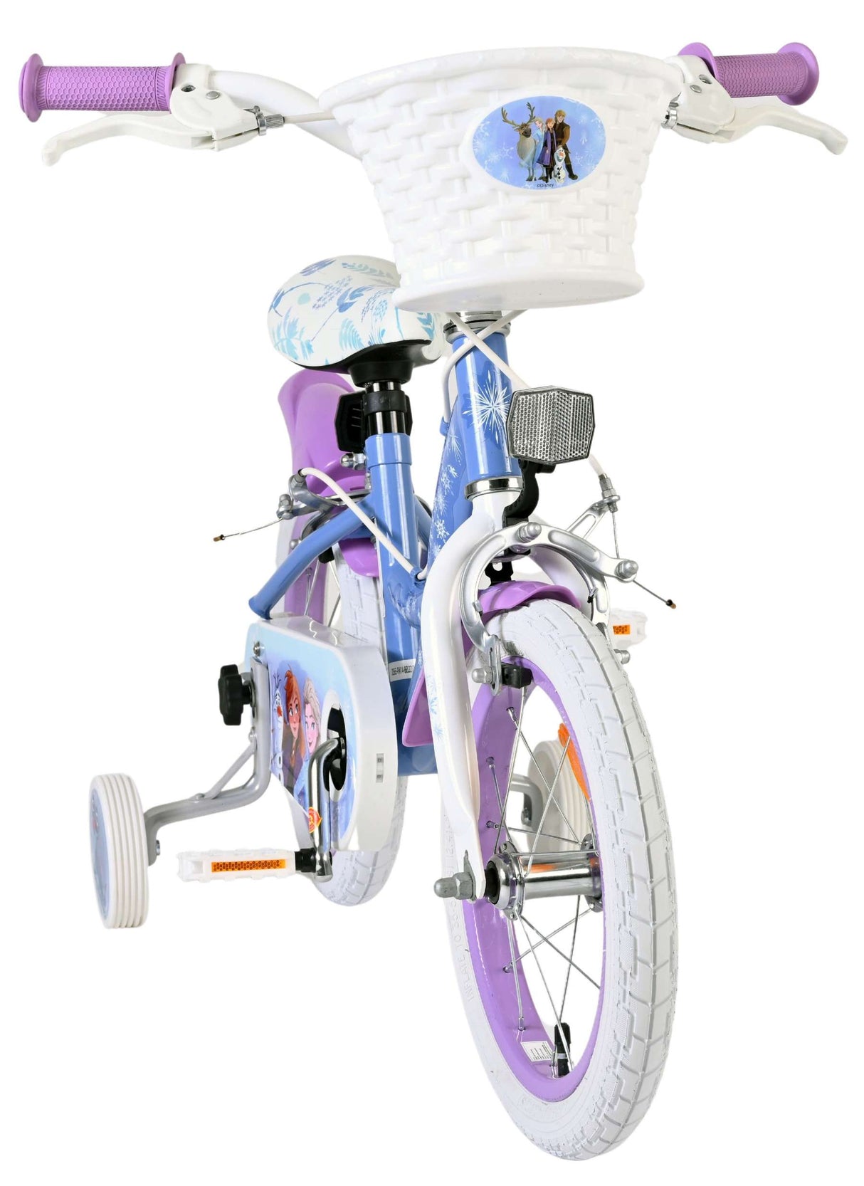 Volare Disney Frozen 2 Kinderfahrrad – Mädchen – 14 Zoll – Blau Lila – Zwei Handbremsen