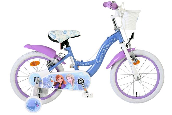 Volare Disney Frozen 2 Kinderfahrrad – Mädchen – 16 Zoll – Blau Lila – Zwei Handbremsen