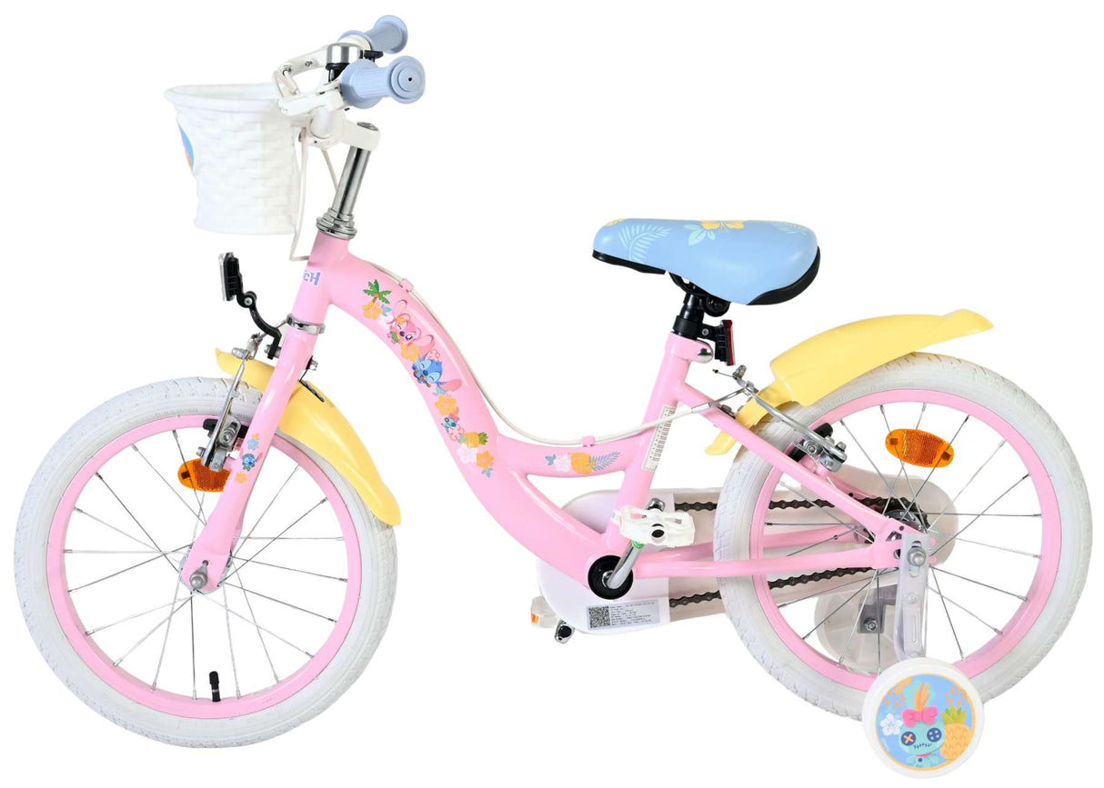 Stich Disney Stitch Kinderfahrrad – Mädchen – 16 Zoll – Pink – zwei Handbremsen