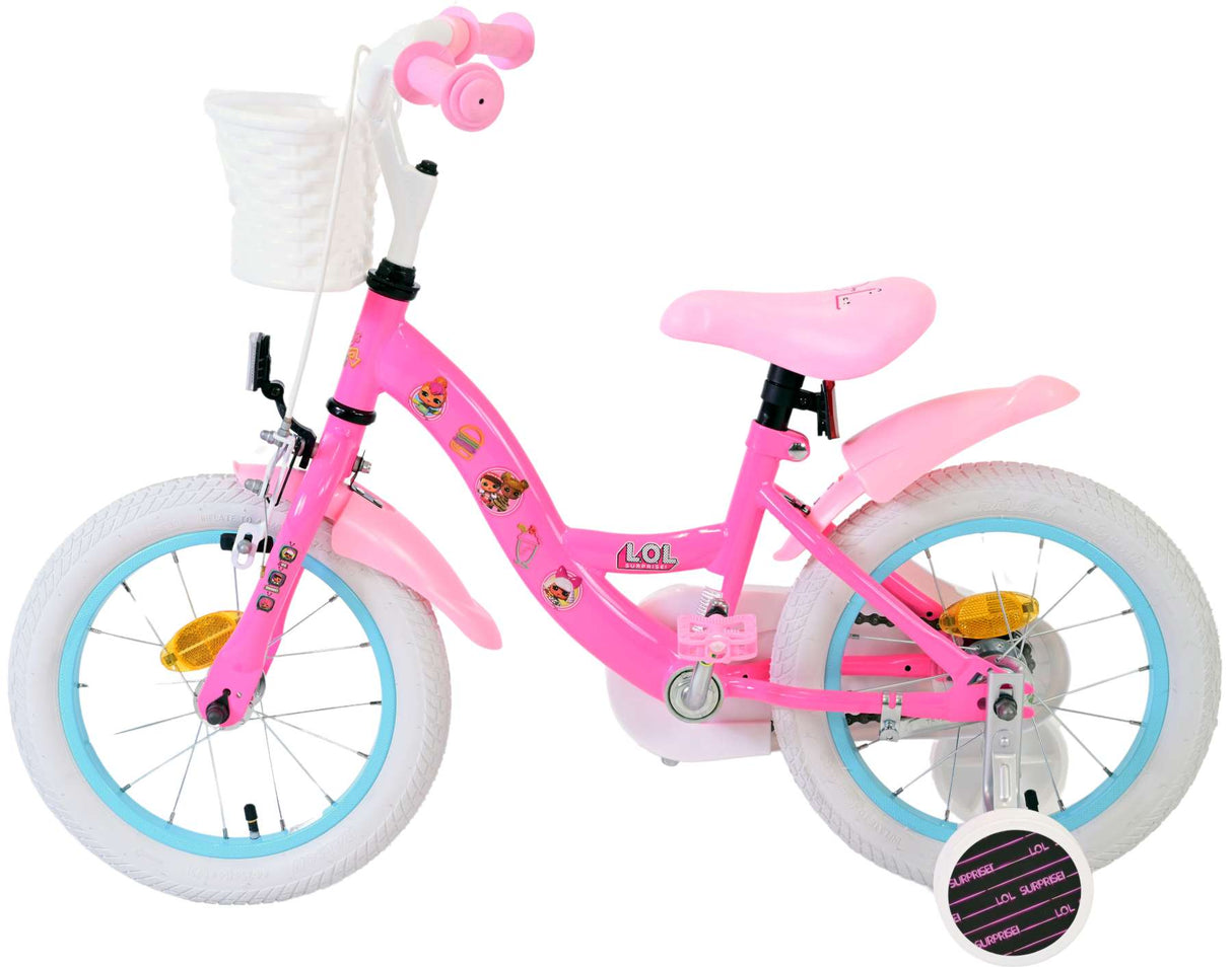 Volare Puppen-Kinderfahrrad – Mädchen – 14 Zoll – Rosa