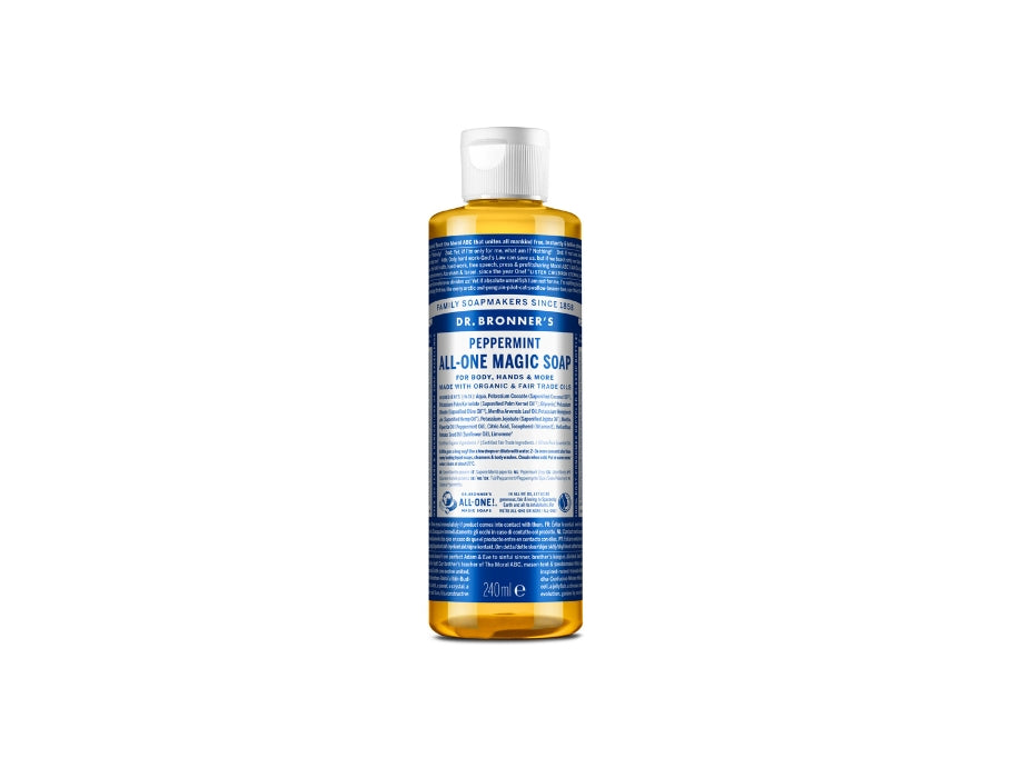 Dr. Bronner's Vloeibare Zeep – reines Kastilien – Pepermunt – 240 ml