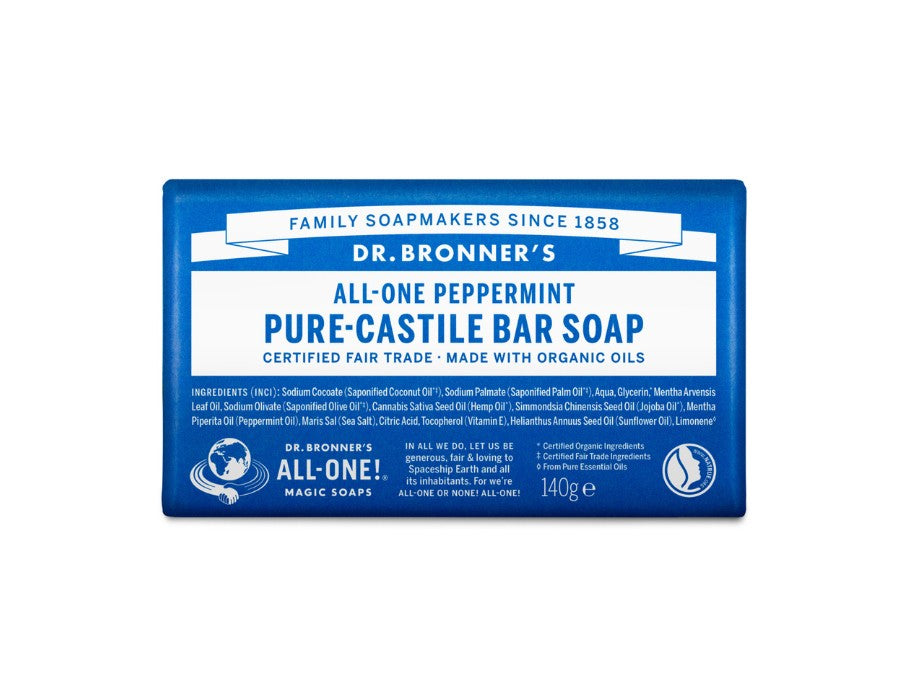 Dr. Bronner's Seifenstück – reines Kastilien – Pfefferminze