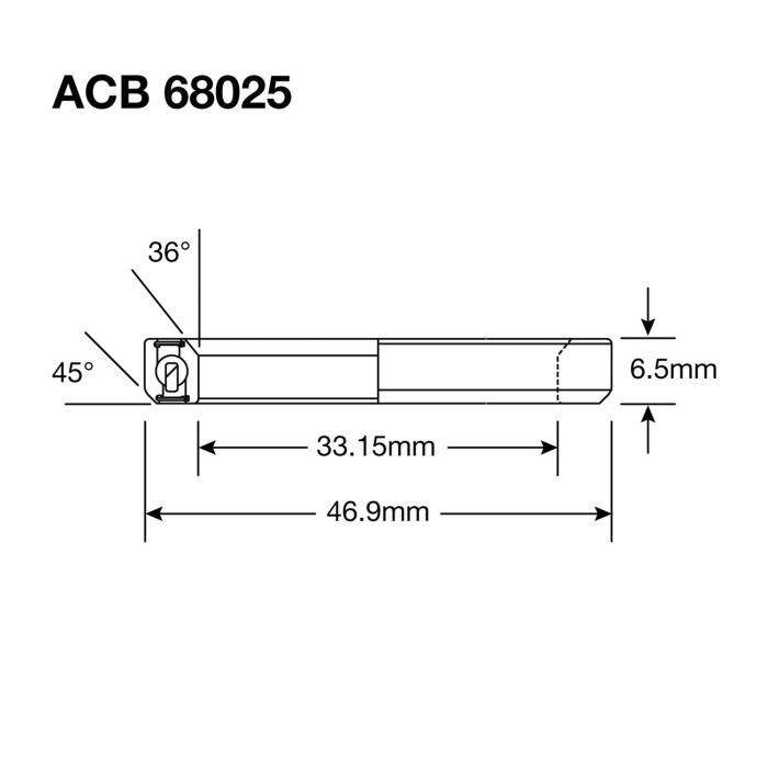 Enduro-Lager ACB 68025 cc – ABEC 5 – Schwarzoxid (Schrägkontakt) – 33,15 x 46,9 x 6,5 (36 x 45°)