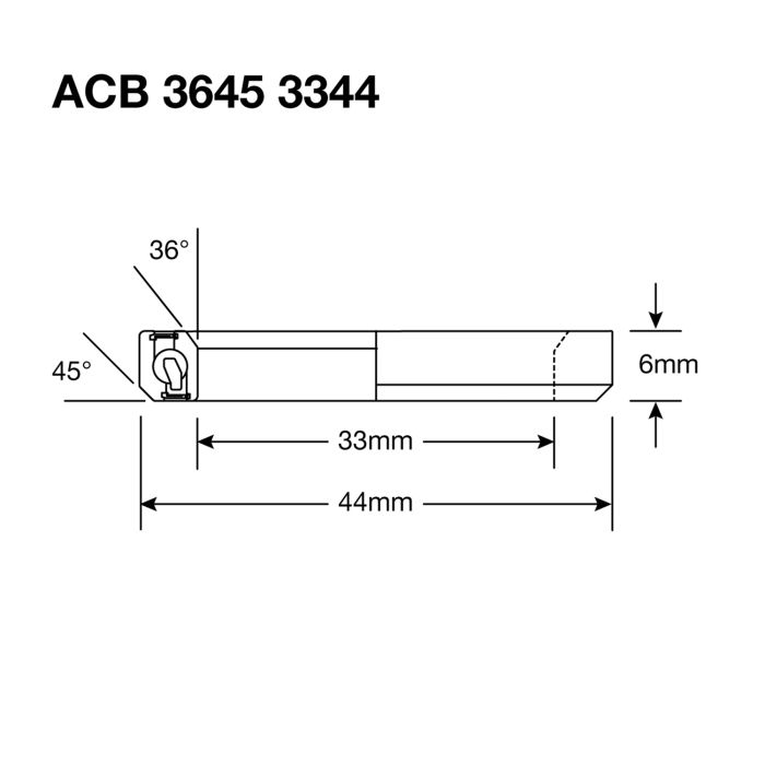 Enduro-Lager ACB 3645 3344 SS – 440c rostfrei (Schrägkontakt) – 33 x 44 x 6 (36 x 45°)