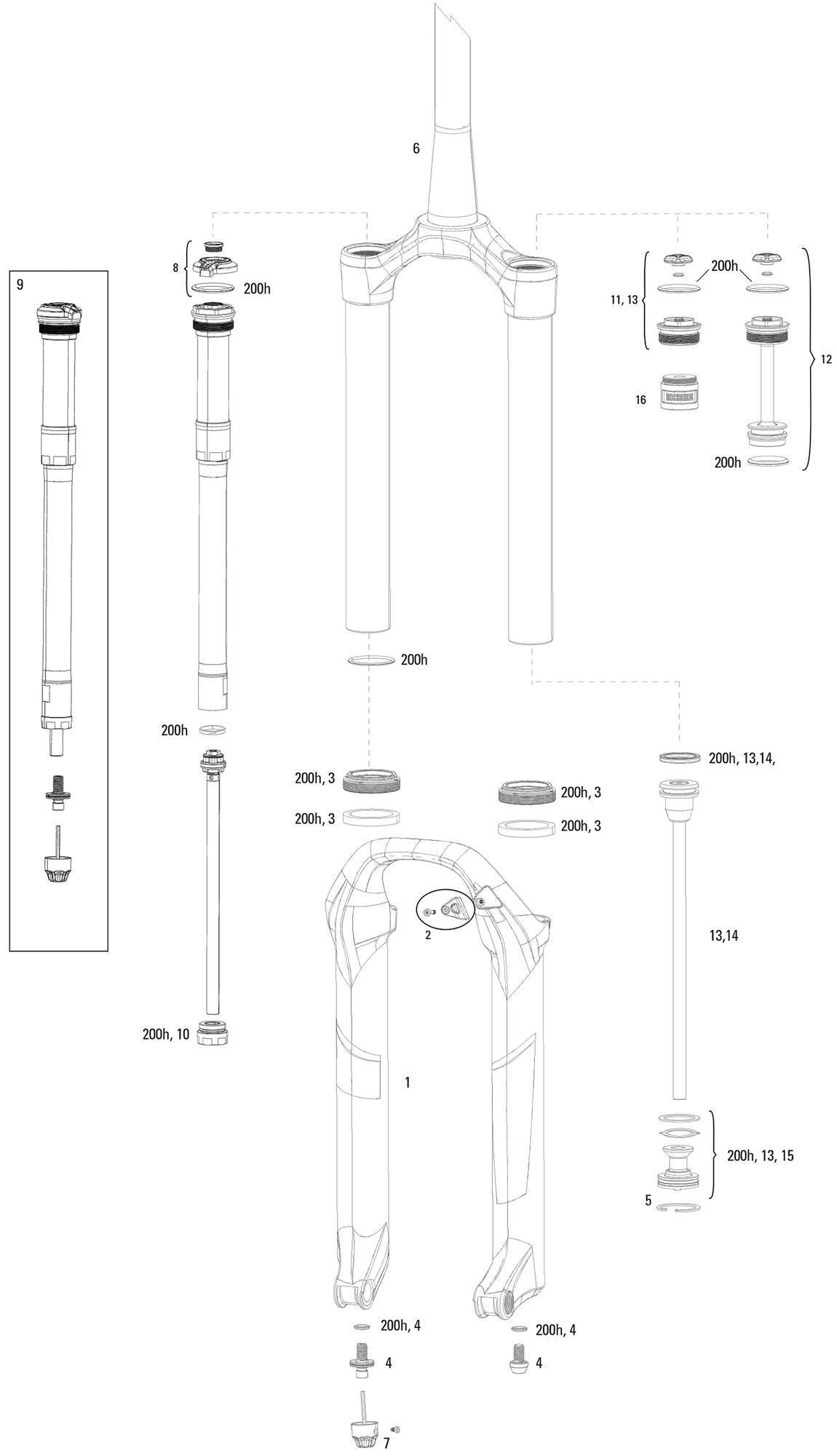 RockShox Federgabel Pike DJ 26 Susp. Gabel RS Pike DJ Red 100 mm Federweg