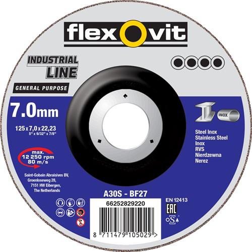 Flexovit abs industrial 180x7x22,23 a30s t27 pc edelstahl | 10 Stück