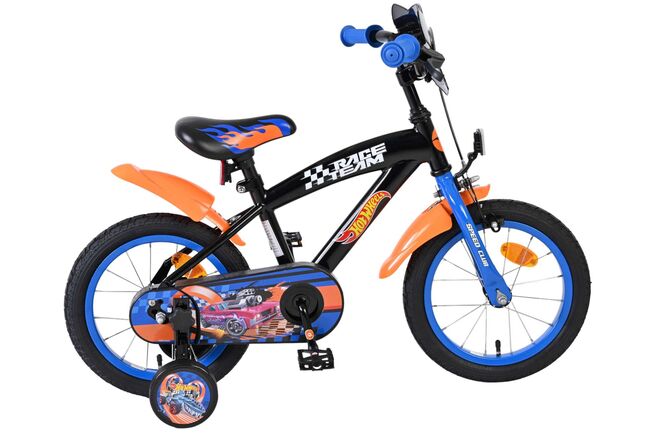 Heiße Räder Hot Wheels Kinderfahrrad - Jungen - 14 Zoll - Schwarz Orange Blau