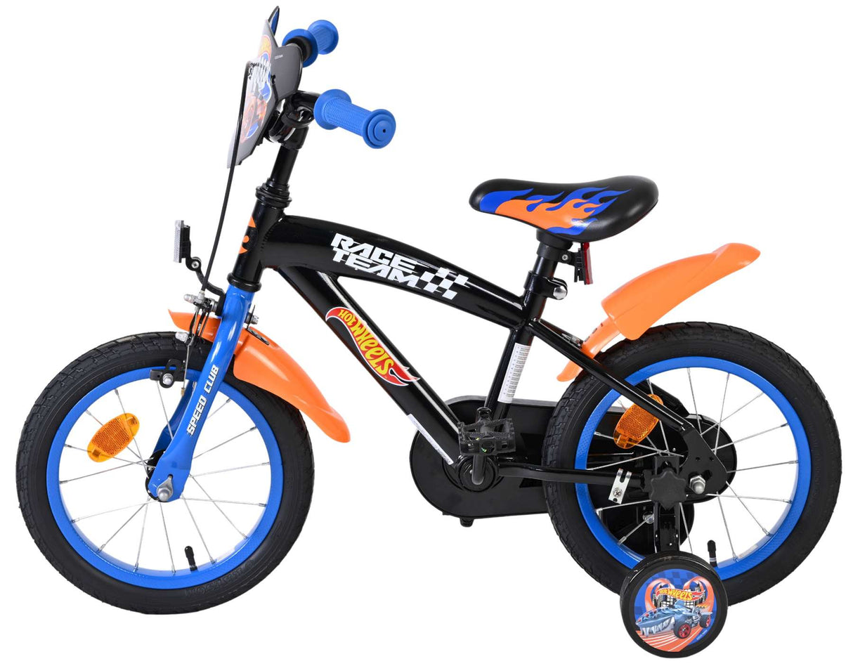 Heiße Räder Hot Wheels Kinderfahrrad - Jungen - 14 Zoll - Schwarz Orange Blau