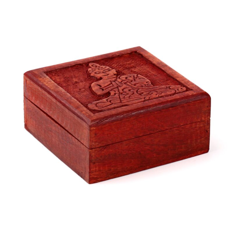 Mango Whout geschnitzte thailändische Buddha-Aufbewahrungsbox