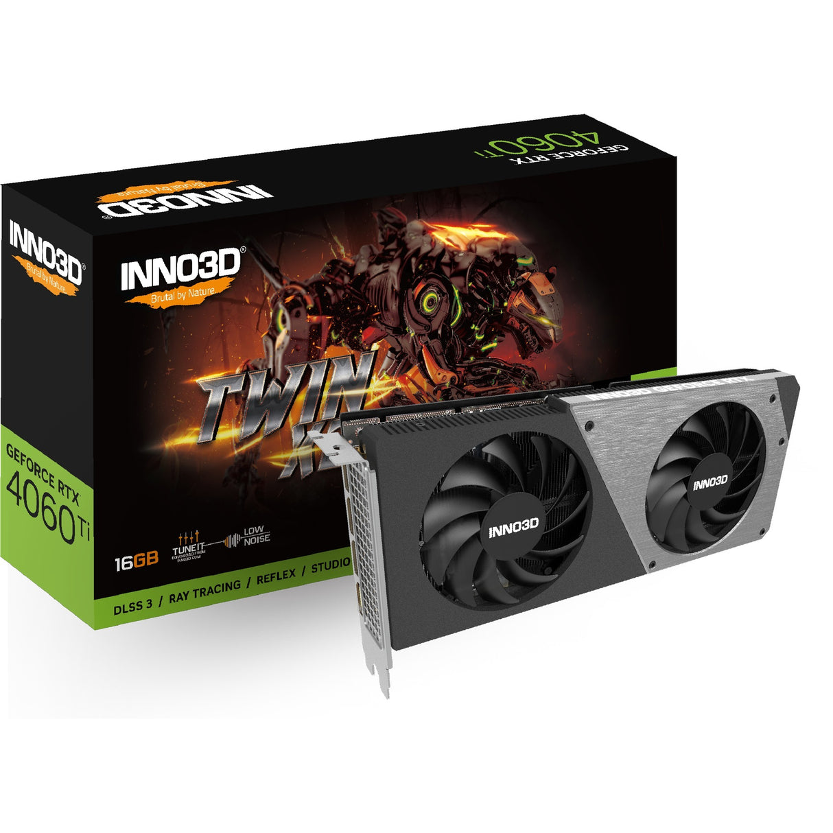Inno3d Inno3d N406T2-16d6-178055n Geforce RTX 4060 Ti Twin X2, 16 GB GDDR6, 128-Bit, 2535, 18Gbit / s, 3xDP+HDMI
