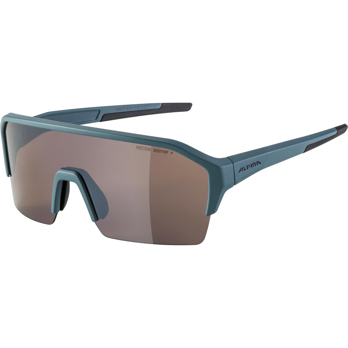 Olympische Sportbekleidung Alpina Sport Sportbrille Ram HR Q-Lite Silber. Spiegelglas blau