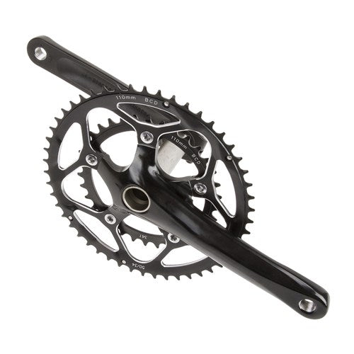 M-Wave Kurbelgarnitur Race Double 10V 50 34T Hollowtec2 schwarz 172,5mm