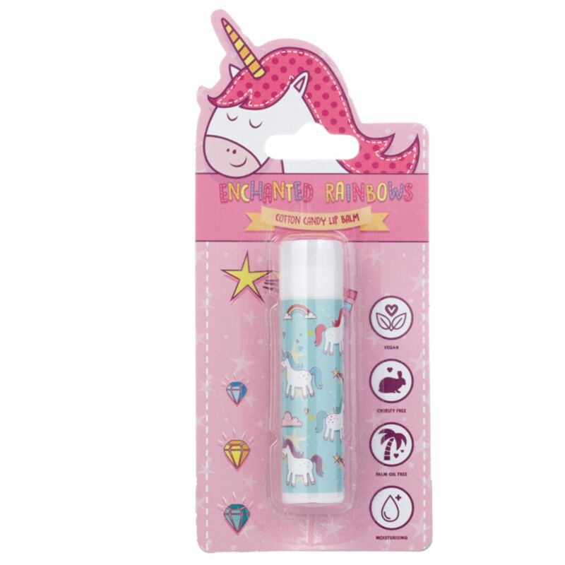 Regenbogen-Einhorn-Lippenbalsamstift – Zuckerwatte