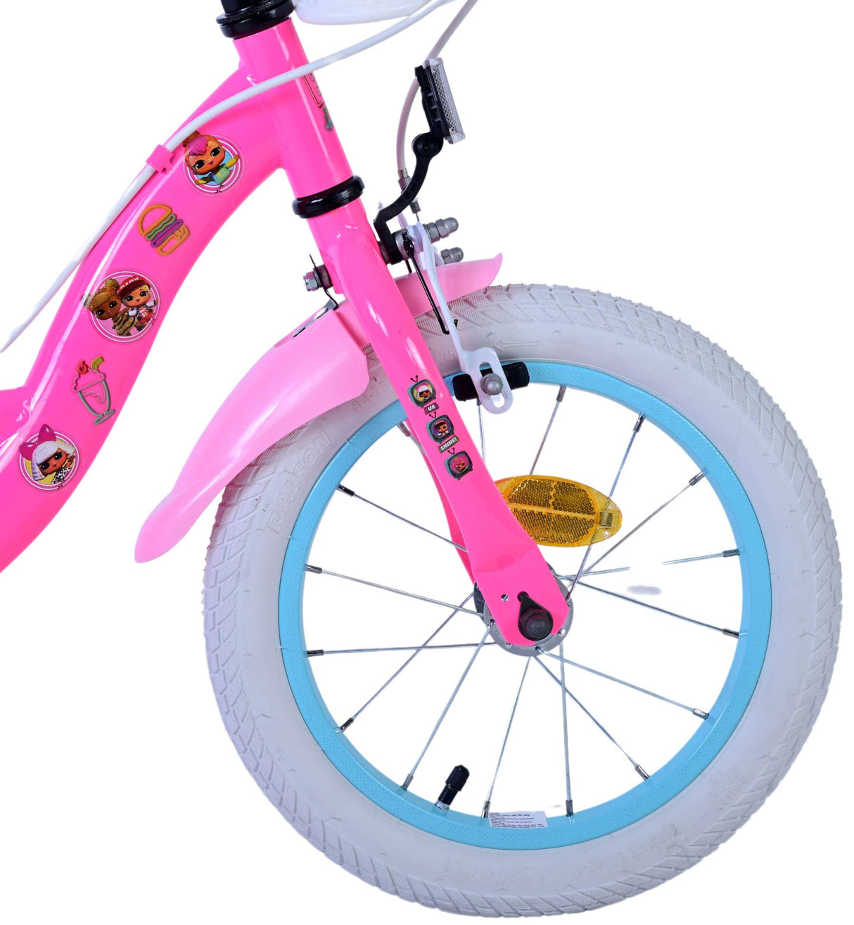 Volare Puppen-Kinderfahrrad – Mädchen – 14 Zoll – rosa – zwei Handbremsen