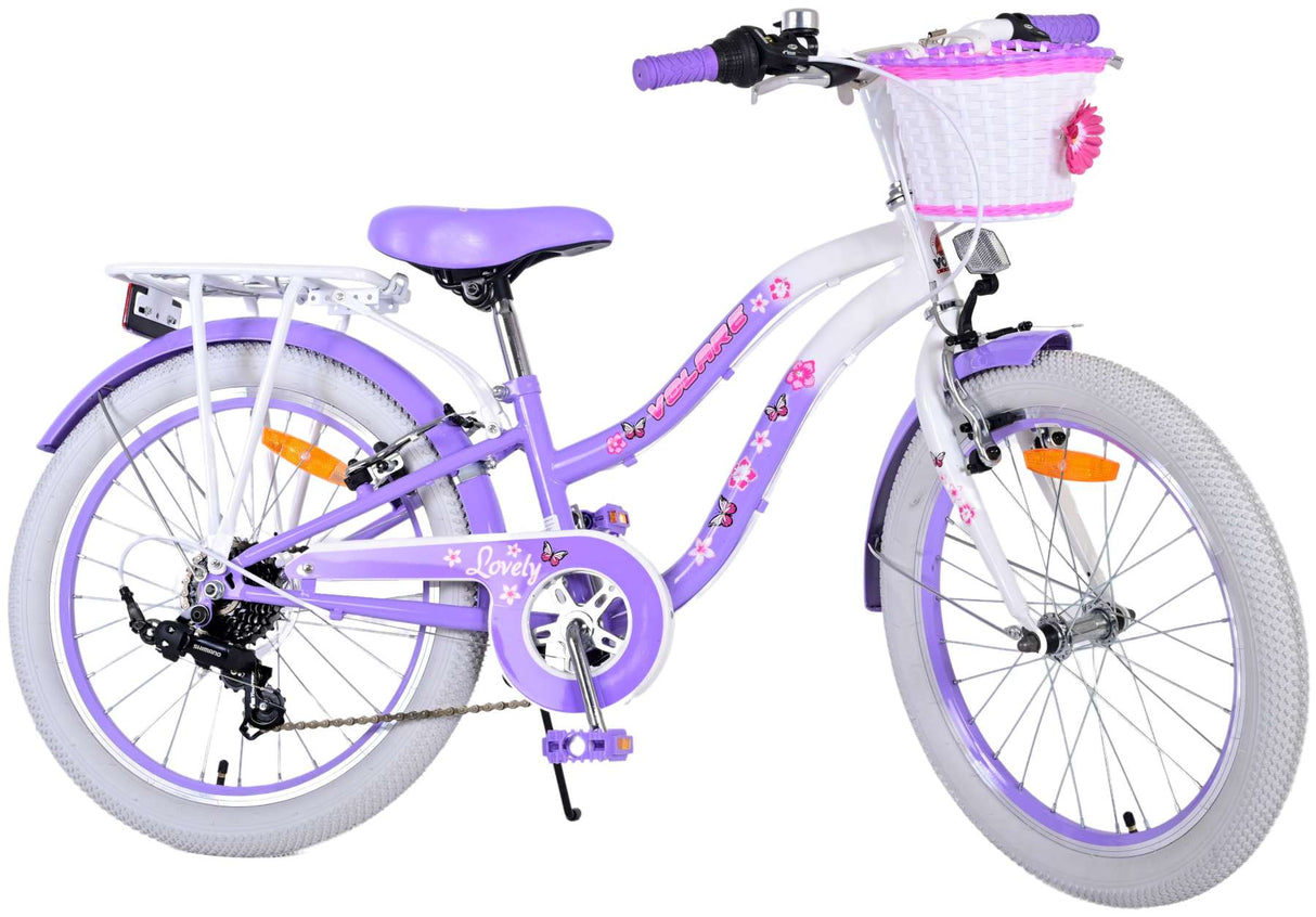 Volare schönes Kinderfahrrad – Mädchen – 20 Zoll – Lila – 7 Gänge