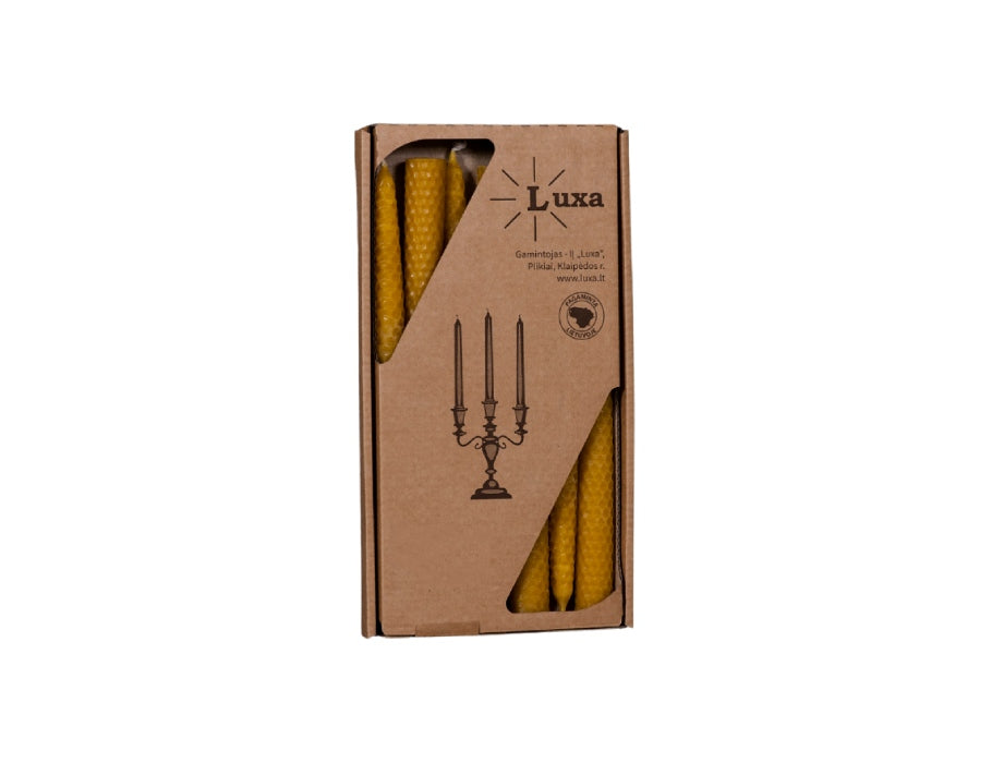 Luxa-Kerzen in Wabenoptik - Bienenwachs - 24cm - 7 Stk.