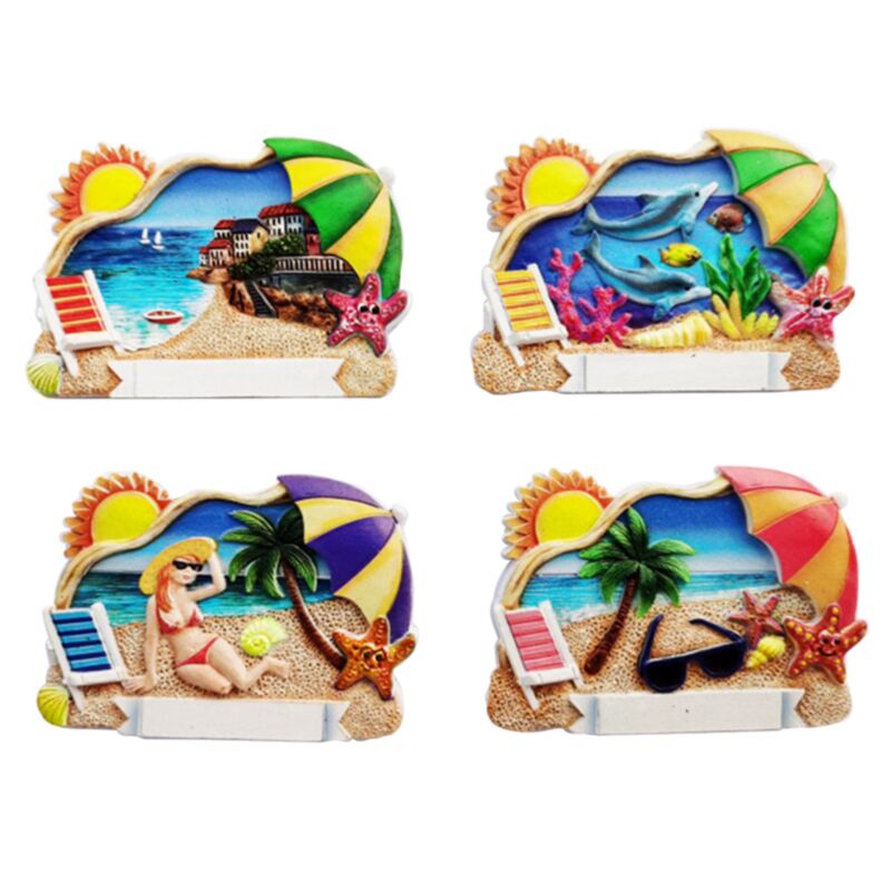 Strandschirm 3D-Meeresstrand-Souvenirmagnet