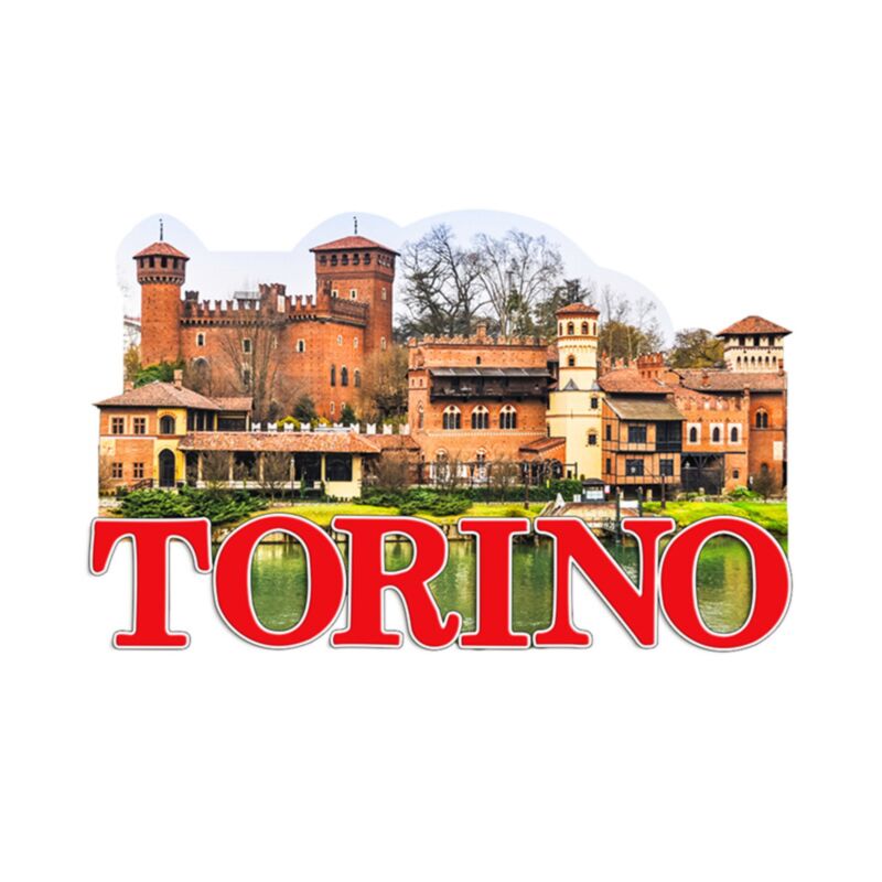 Torino Borgo Medievale 3D-Meer-Strand-Souvenirmagnet