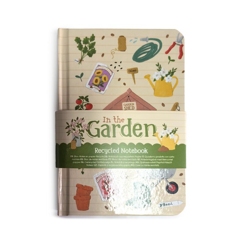 Im Garten recyceltes A6-Notizbuch