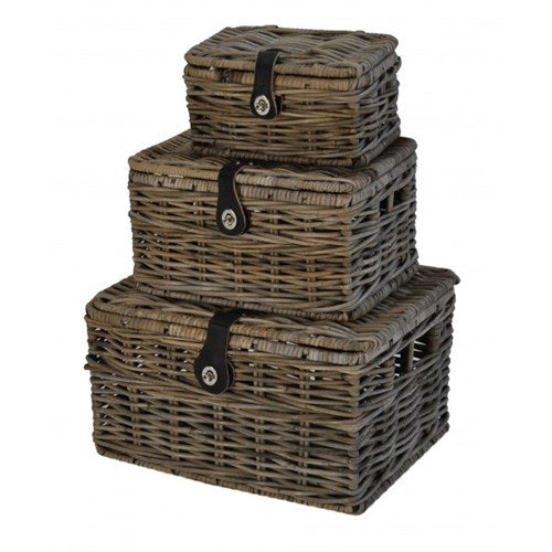 Dr Wicker V-Ager Korb m mit Deckel 32x24x18 grau