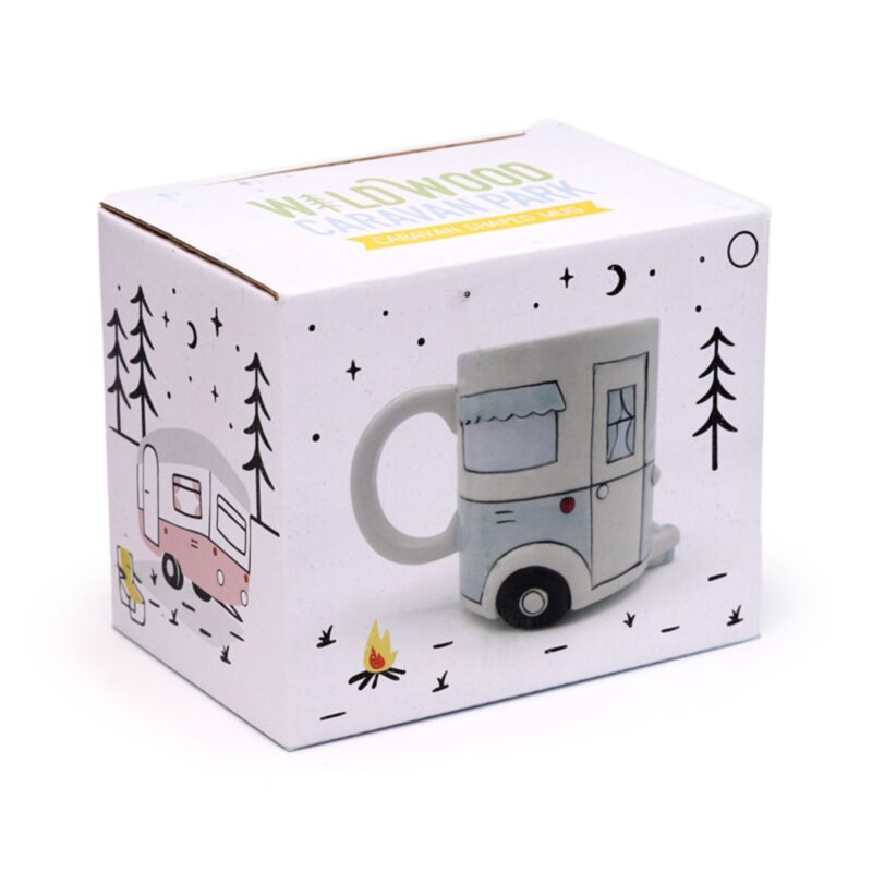 „Home is where you park it“ – Keramiktasse für Wohnwagen