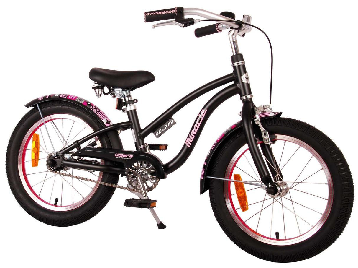 Volare Miracle Cruiser Kinderfahrrad - Mädchen - 16 Zoll - Matt Black - Prime Collection