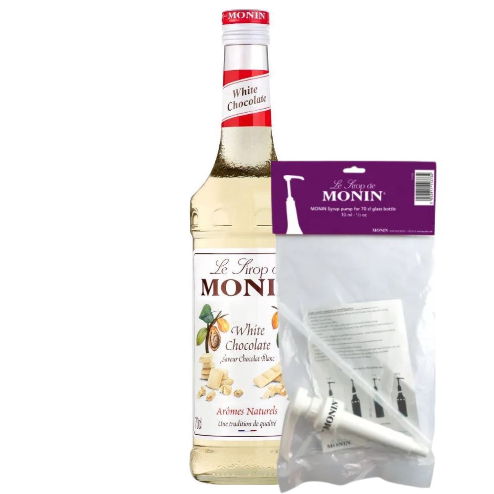 Monin-Sirup weiße Schokolade (70 cl) + Pumpe (10 ml)