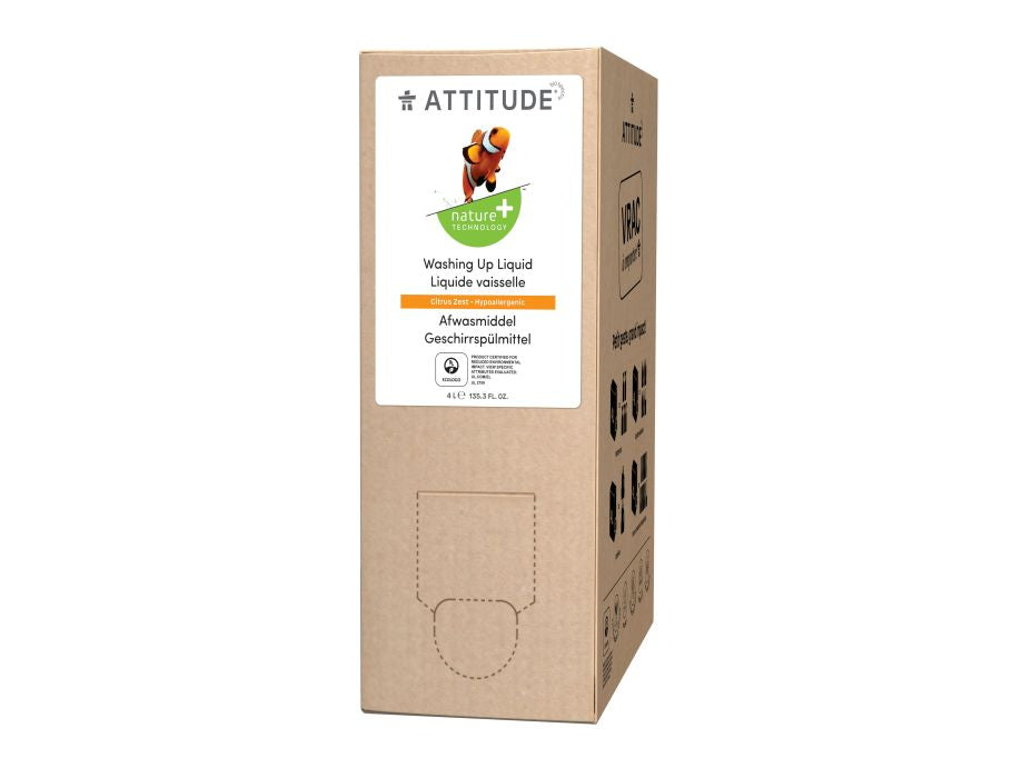 Attitude Geschirrspülmittel Nature+ - Zitronenschalen-Lätzchen - 4l