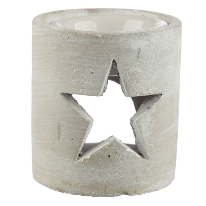 Grauer Eden-Weihnachtsstern-Duftbrenner aus Beton