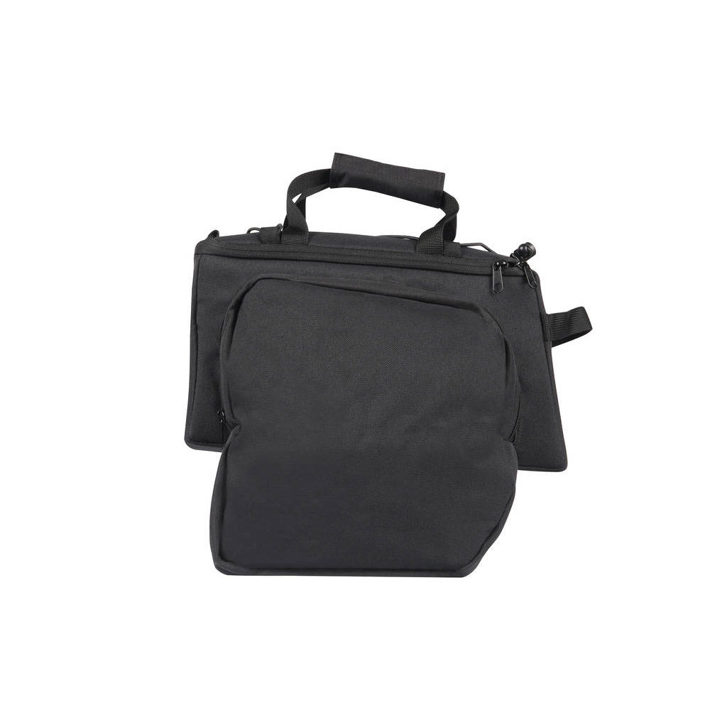 Eine abnehmbare Gepäckträgertasche in Schwarz