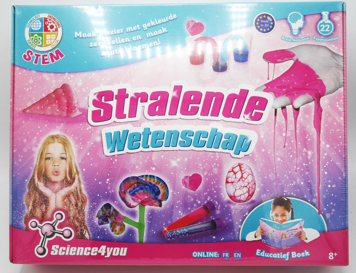 Science 4, Ihr leuchtendes Wissenschaftsset mit farbigen Blasen und Salzblumen.