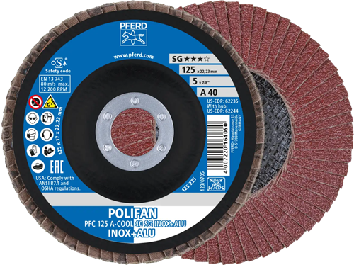 Pferd Fächerscheibe 125mm A80 Edelstahl Alu | 10 Stück
