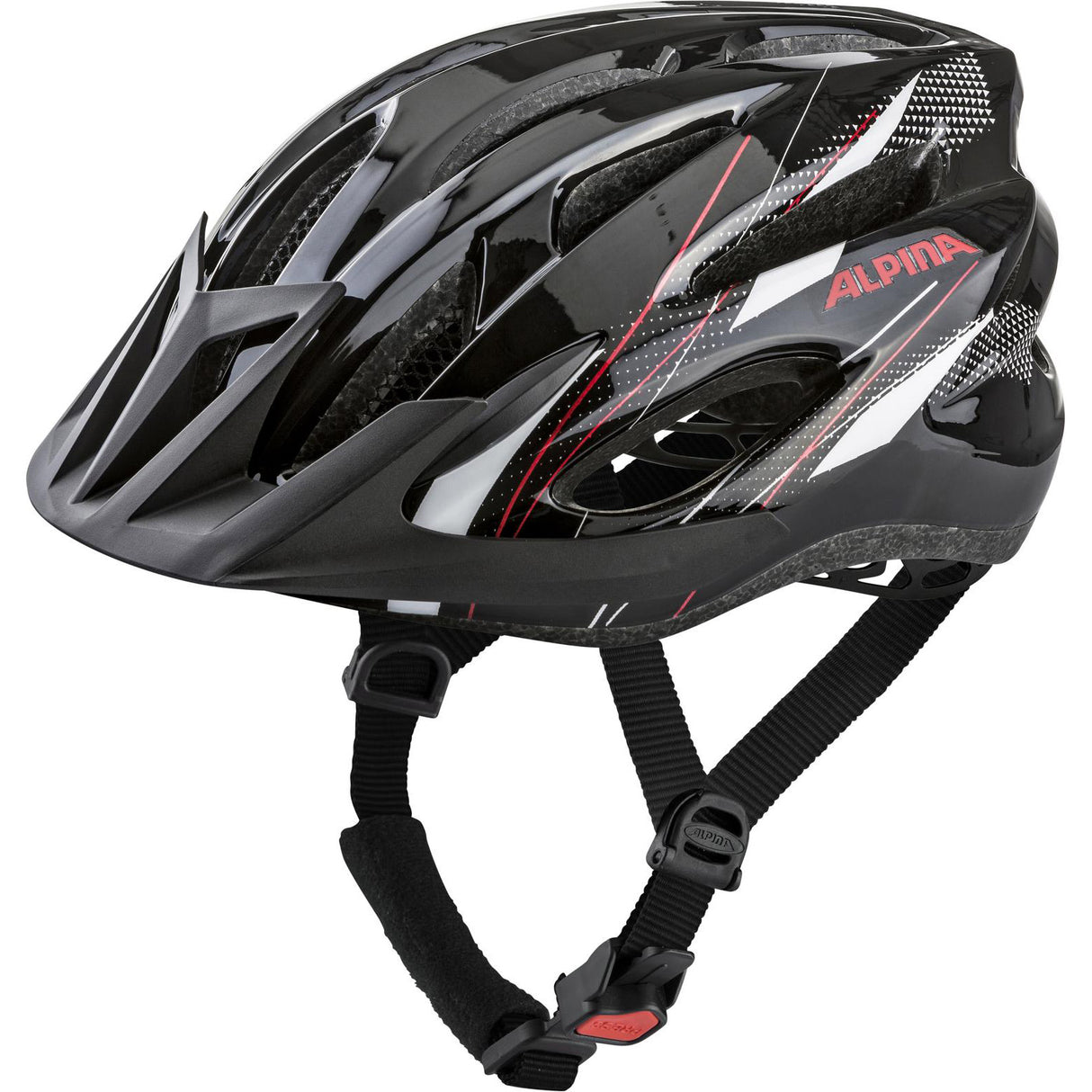Alpina Sport-MTB-Helm MTB17 54-58 glänzend schwarz weiß rot
