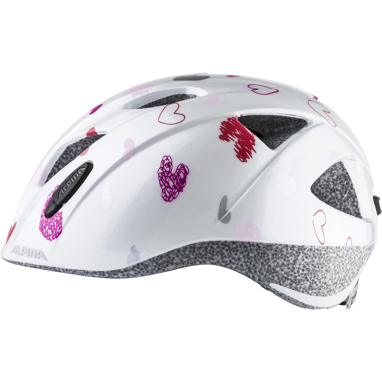 Alpina Sports Kinderhelm Ximo White Hearts 45-49 Glanz