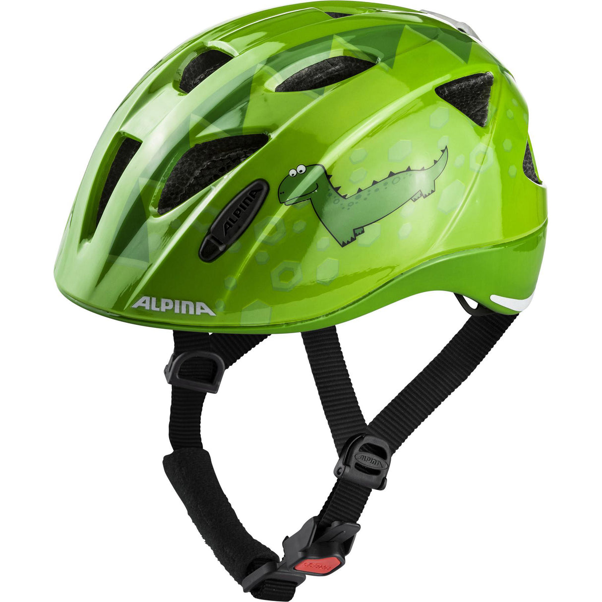 Olympiasportbekleidung Alpina Sports Kinderhelm Ximo Flash Green Dino 45-49 Glanz