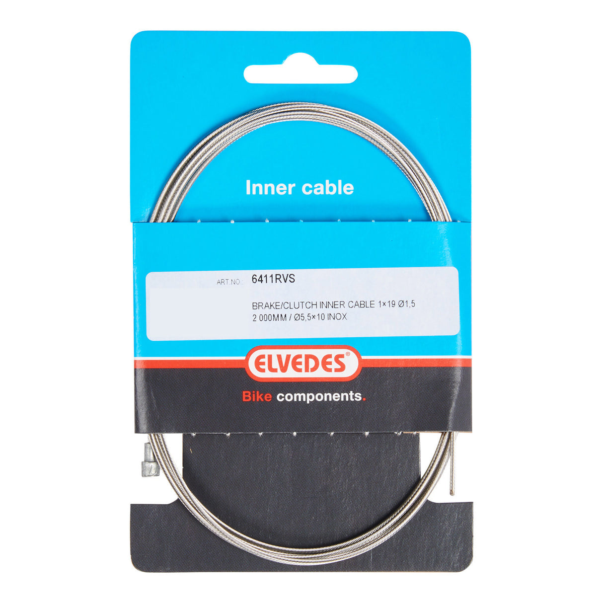ELVEDES REM BINNENKABEL 2000 mm (10) V-Nipple Edelstahl 6411RVs 10