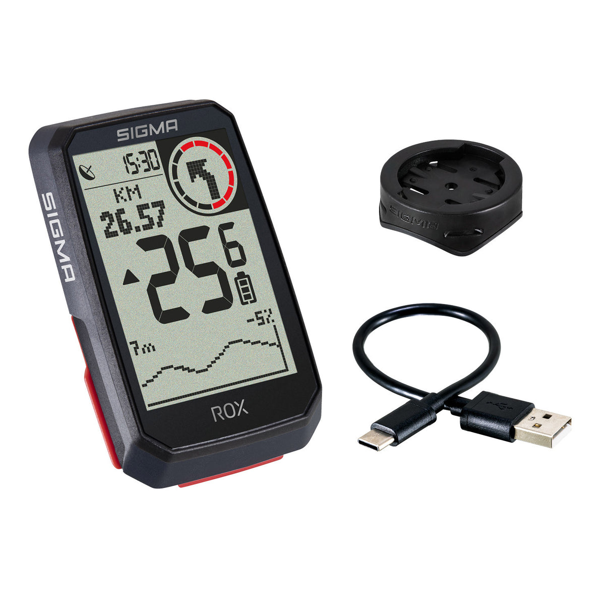 Sigma ROX 4.0 GPS SW SWO Stand einfacher Halter + USB-C-Ladekabel