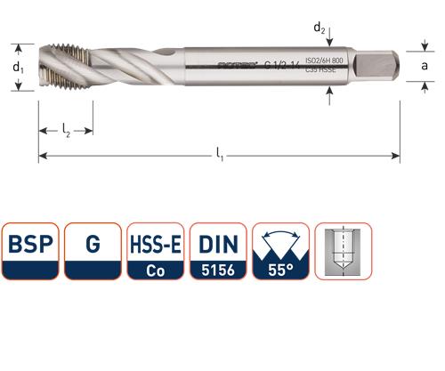 Rotec Maschinengewindebohrer DIN374 3 8 g blind