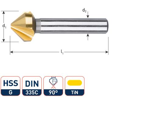 Rotec Senkfräser 60gr. 3-Schneider 16,0 mm