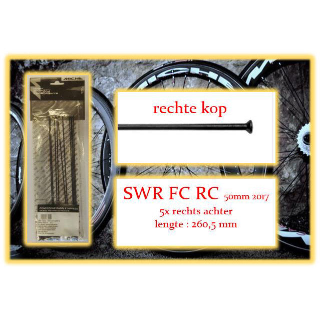 Miche Speichen SWR FC RC 260mm RA schwarz (5 Stück)