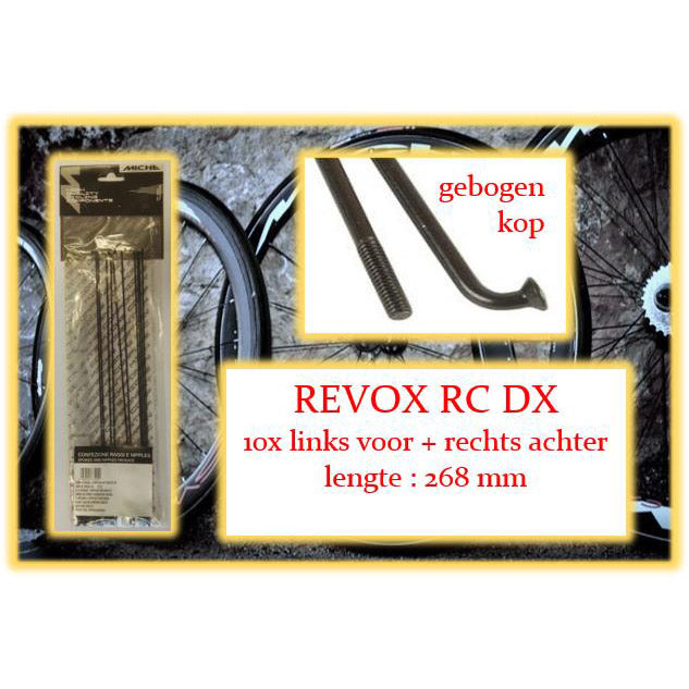 Miche Speichen revox rc dx 268mm lv+ra schwarz (10Stk)