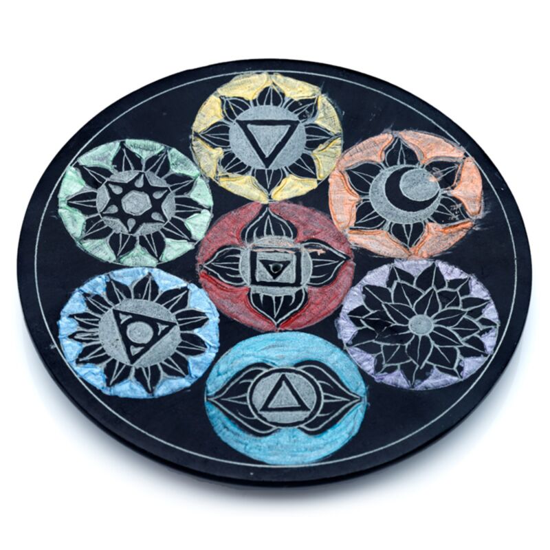 Chakra-Räucherstäbchenhalter aus Speckstein