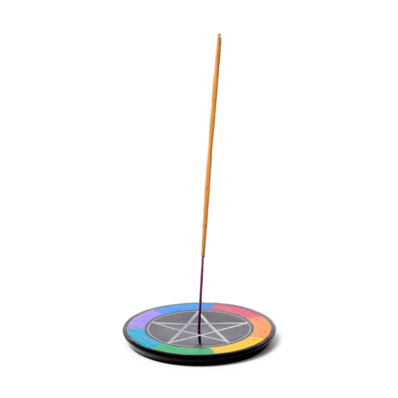 Chakra-Pentagramm-Stern-Räucherstäbchenhalter aus Speckstein