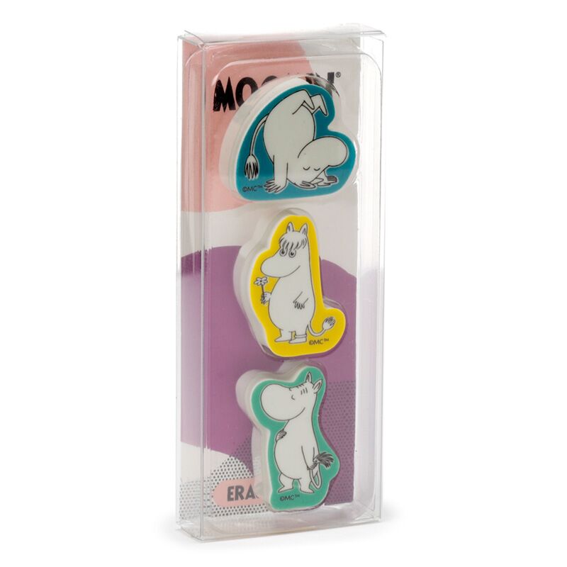 Set mit 3 Mumin-Radiergummis