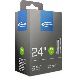 Schwalbe Schlauch AV9 40 mm (24) 28 47-507 541 Modell 2026 – Autoventil Fahrradschlauch